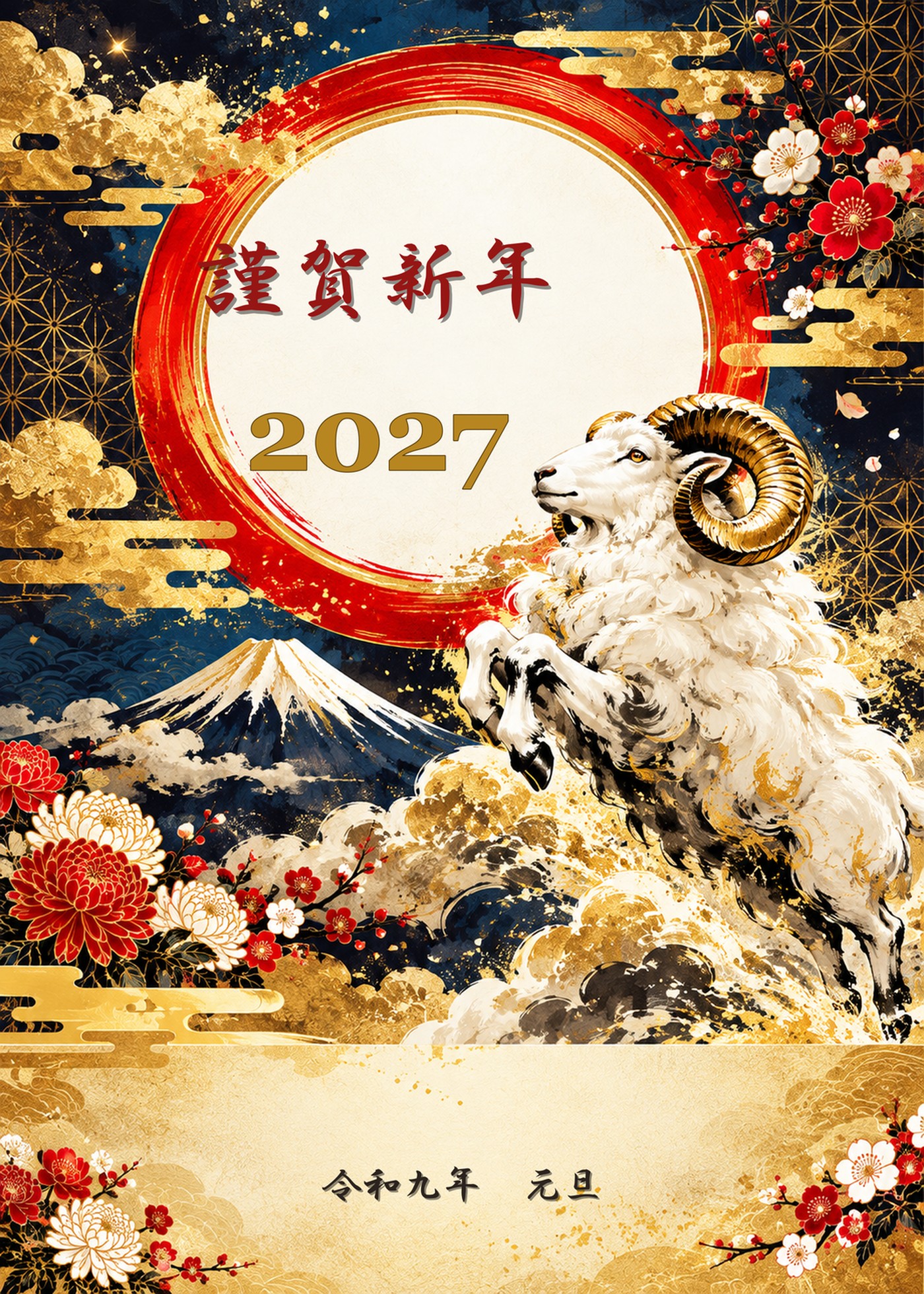 年賀状2027 未年 デザイン